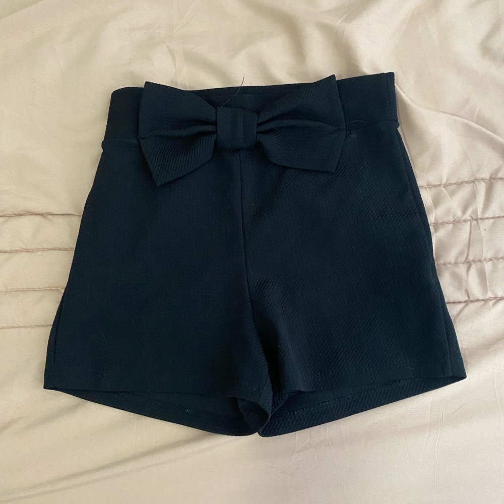 Charlotte Russe Black High Waist Bow Shorts
